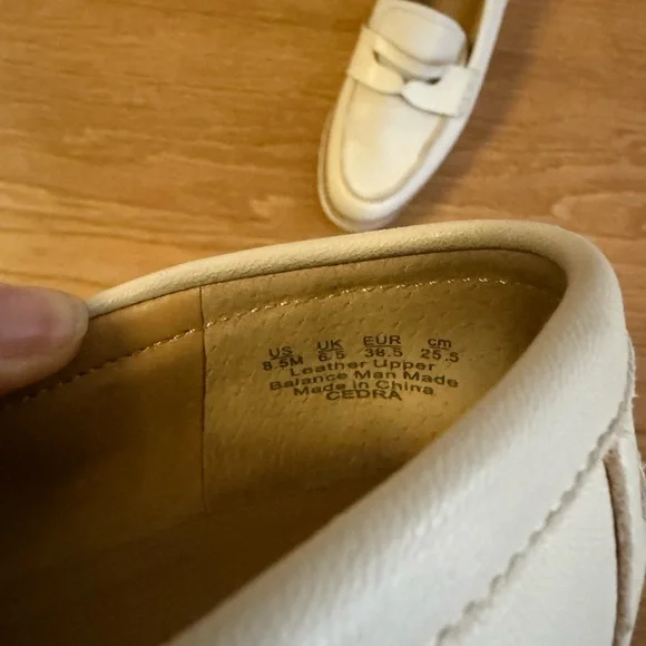 Franco Sarto White Leather Loafers - Picture 4 of 4